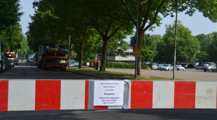 Der Aufbau für das Schützenfest hat begonnen