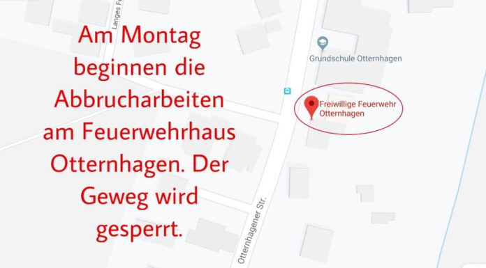 Feuerwehrhaus Otternhagen – Abbruch beginnt Montag