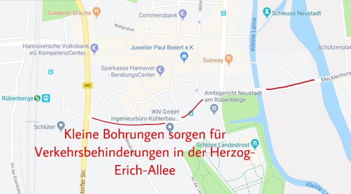Der Straßenaufbau der Herzog-Erich-Allee wird überprüft