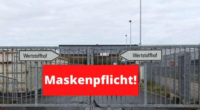 Maskenpflicht auf Wertstoffhöfen – Tragen einer Mund-Nasen-Bedeckung auf den Wertstoffhöfen gilt ab Donnerstag, 22.10.2020