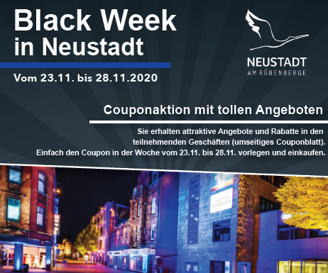 Black Week in Neustadt – Couponblatt mit Shopping Deals