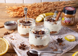 Erdnuss-Bananen-Cheesecake Dessert – Zubereitet mit: Calvé