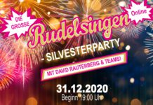 Silvester muss niemand mehr allein singen und feiern!: Das Online RUDELSINGEN startet die große Silvester-Mitsingparty für alle Zuhause!
