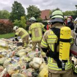 Wertstoffmüll fängt in Müllwagen Feuer