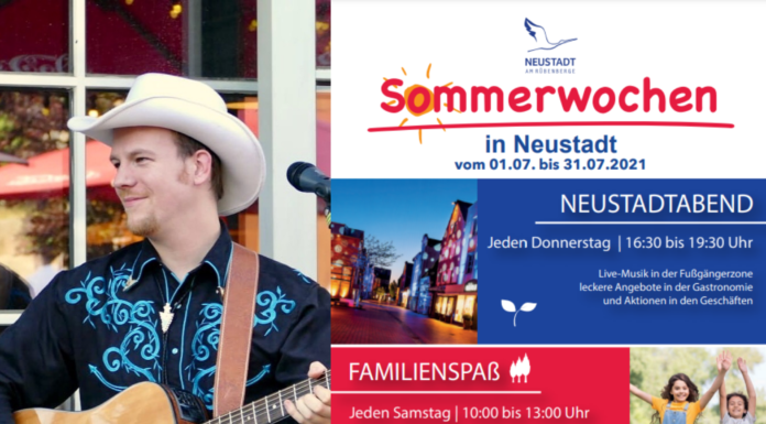 Sommerwochen in Neustadt: 1. bis 31. Juli 2021 immer donnerstags und samstags in der Innenstadt