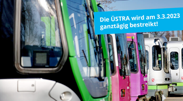 Warnstreiks im öffentlichen Dienst: Bus und Bahn werden am Freitag 03.03.2023 bestreikt