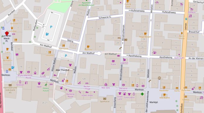 Baubeginn nach Ostern: Fahrradstraße in der Innenstadt Die betroffenen Straßen auf der Karte. Karte: openstreetmap