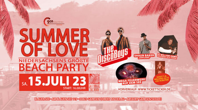 Am 15. Juli heißt es „SUMMER OF LOVE“ am Blauen See – inkl. Feuerwerk SUMMER OF LOVE