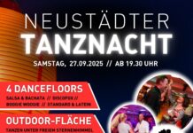Neustädter Tanznacht – Festival-Feeling und Tanzvergnügen am 27.09.2025 Die Neustädter Tanznacht bietet Festival-Feeling und Tanzvergnügen für alle Tänzer. Ein unvergessliches Erlebnis wartet