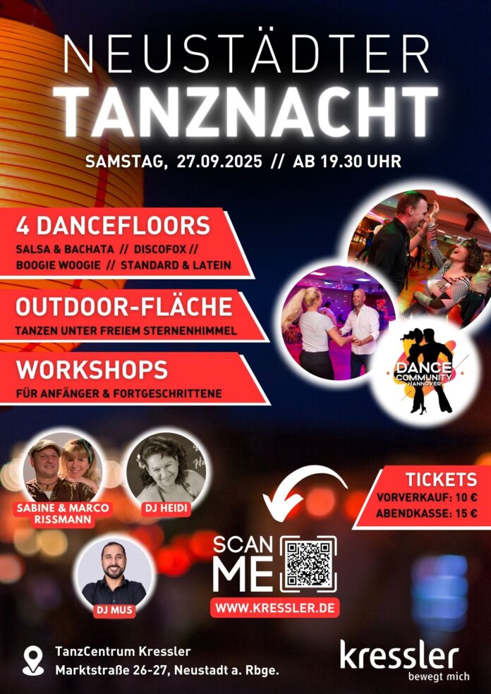 Die Neustädter Tanznacht bietet Festival-Feeling und Tanzvergnügen für alle Tänzer. Ein unvergessliches Erlebnis wartet